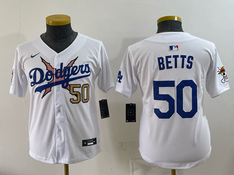 Youth Los Angeles Dodgers #50 Betts white Game 2026 Nike MLB Jersey 0727004->youth mlb jersey->Youth Jersey